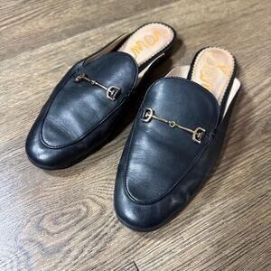 SAM EDELMAN Linnie Black Horse Bit Loafer Mule Slide 7M